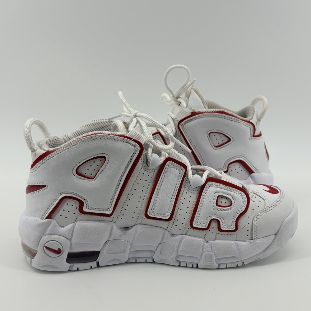 Nike Air More Uptempo Mid White Varsity Red (GS) Size 5Y/6.5W - Picture 5 of 7
